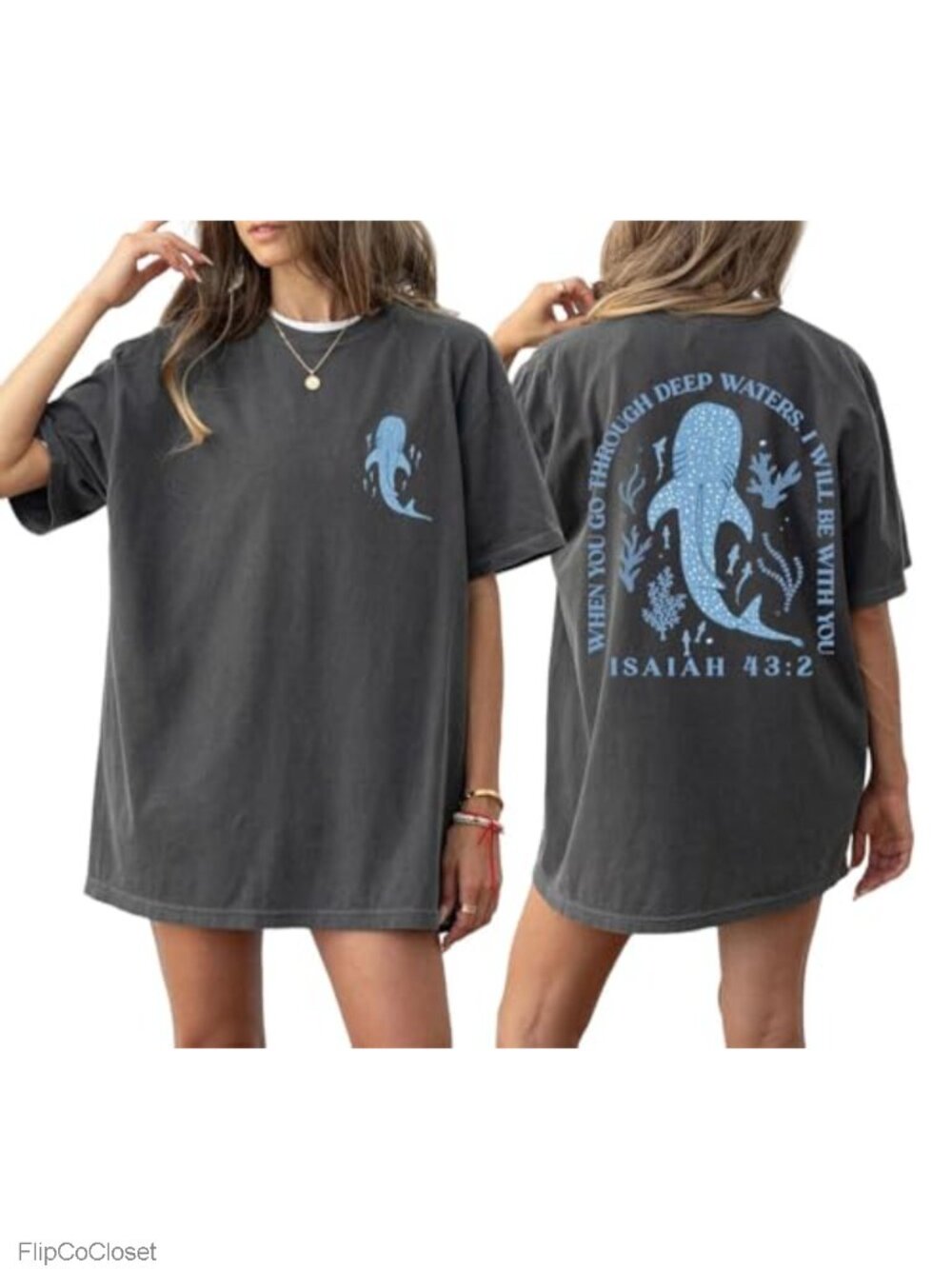 Oversized Christian Faith Bible Verse Graphic Tee Cotton Blend Short Sleeve